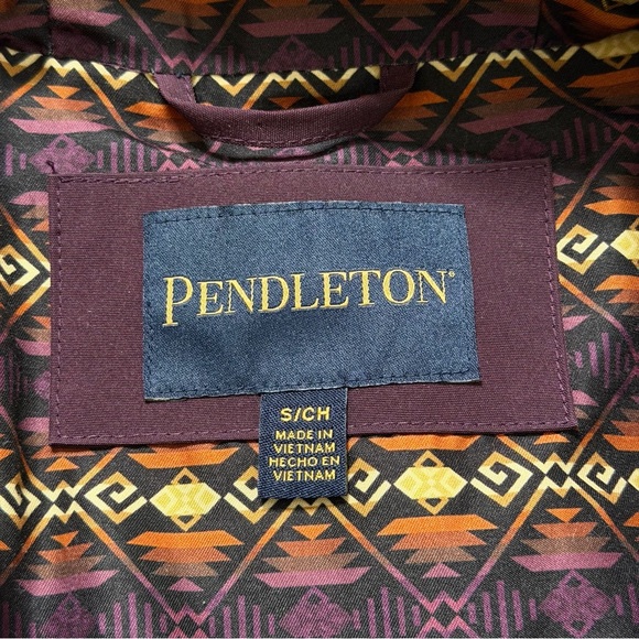 Pendleton Water Resistant Hooded Parka Rain Jacket Womens Small Plum Purple - Picture 7 of 13